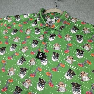 Snowman Golf Apparel Polo Shirt Mens 2XL Green CADDY SHACK‎ Performance RARE